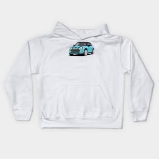 Car sport  mini retro aqua Kids Hoodie